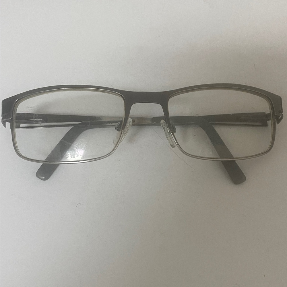 Kenneth Cole Reaction Rectangular Metal Frame Glasses - Black/Silver
